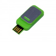 USB-флешка промо на 32 Гб прямоугольной формы, выдвижной механизм, зеленый