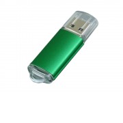 Флешка 3.0 промо прямоугольной формы  c прозрачным колпачком, 32 Гб, зеленый