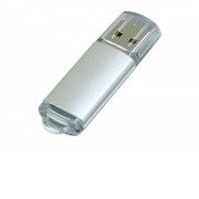 Флешка промо прямоугольной формы  c прозрачным колпачком, 64 Гб, серебристый