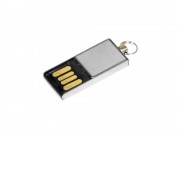 Флешка с мини чипом, минимальный размер корпуса, 64 Гб, серебро