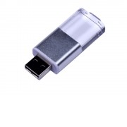 USB-флешка промо на 64 ГБ прямоугольной формы, выдвижной механизм, белый