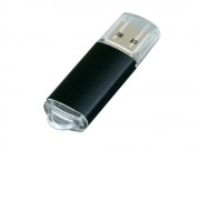 Флешка промо прямоугольной формы c прозрачным колпачком, 32 Гб, черный