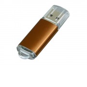 Флешка промо прямоугольной формы c прозрачным колпачком, 32 Гб, коричневый