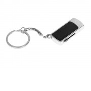 Флешка прямоугольной формы, выдвижной механизм с мини чипом, 32 Гб, черный/серебристый