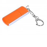 Флешка промо прямоугольной формы, выдвижной механизм, 64 Гб, оранжевый