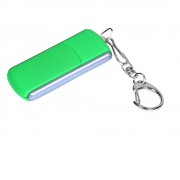 Флешка промо прямоугольной формы, выдвижной механизм, 8 Гб, зеленый