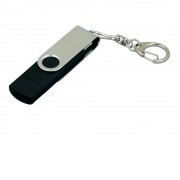 Флешка с  поворотным механизмом, c дополнительным разъемом Micro USB, 64 Гб, черный