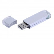 Флешка промо прямоугольной классической формы, 16 Гб, серебристый