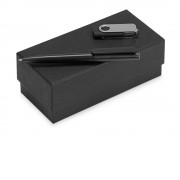 Подарочный набор Qumbo с ручкой и флешкой, черный