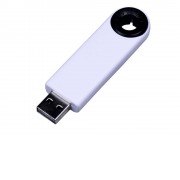 USB-флешка промо на 64 ГБ прямоугольной формы, выдвижной механизм, черный