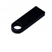 USB 2.0-флешка на 16 Гб с мини чипом и круглым отверстием, черный
