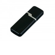 Флешка промо прямоугольной формы c оригинальным колпачком, 32 Гб, черный