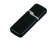 Флешка промо прямоугольной формы c оригинальным колпачком, 16 Гб, черный