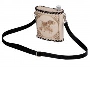 Фляга 503(белая кожа) , 0,5 л