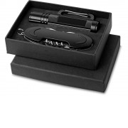 Подарочный набор Ranger с фонариком и ножом, черный