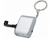 Брелок-фонарик Carina с механической подзарядкой, серебристый