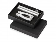 Подарочный набор Scout с многофункциональным ножом и фонариком, серебристый (P)