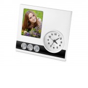 Часы с датой, термометром и рамкой для фотографии 6х9 см