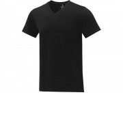 Somoto Мужская футболка с коротким рукавом и V-образным вырезом , черный