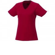 Модная женская футболка Amery  с коротким рукавом и V-образным вырезом, красный
