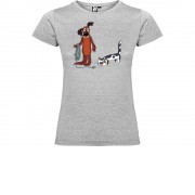 Футболка Жил-был Пес женская, серый меланж