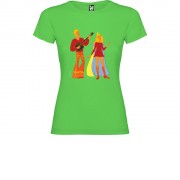 Футболка Бременские музыканты женская, зеленое яблоко