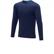 Ponoka мужская футболка из органического хлопка, длинный рукав, темно-синий