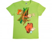 Футболка Винни-Пух мужская, зеленое яблоко
