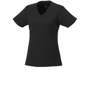Модная женская футболка Amery  с коротким рукавом и V-образным вырезом, черный