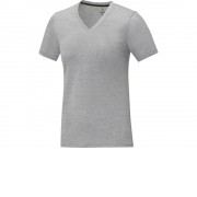 Somoto Женская футболка с коротким рукавом и V-образным вырезом , серый яркий