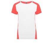 Спортивная футболка Zolder женская, белый/меланжевый неоновый коралловый
