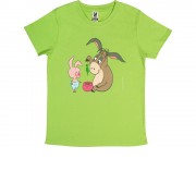 Футболка Винни-Пух детская, зеленое яблоко