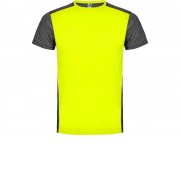 Спортивная футболка Zolder мужская, неоновый желтый/черный меланж