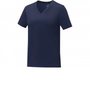 Somoto Женская футболка с коротким рукавом и V-образным вырезом , темно-синий