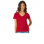 Футболка Heavy Super Club женская с V-образным вырезом, красный