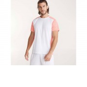 Спортивная футболка Zolder детская, белый/меланжевый неоновый коралловый