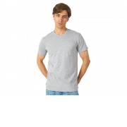 Футболка Heavy Super Club мужская с V-образным вырезом, серый меланж