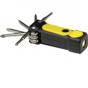 Набор отверток с фонариком Octo 8 в 1 из переработанной пластмассы - Черный/желтый