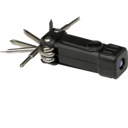 Набор отверток с фонариком Octo 8 в 1 из переработанной пластмассы - Черный