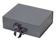 Коробка разборная на магнитах с лентами, графит