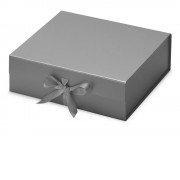 Коробка разборная на магнитах с лентами, серебристый