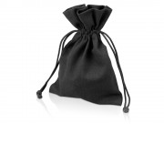 Мешочек подарочный, лен, средний, черный