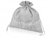 Мешочек подарочный новогодний, хлопок, большой, серый