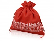 Мешочек подарочный новогодний, хлопок, большой, красный