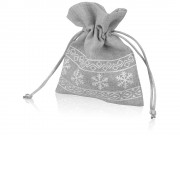 Мешочек подарочный новогодний, хлопок, малый, серый