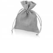 Мешочек подарочный новогодний, хлопок, средний, серый