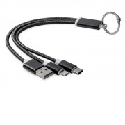 Кабель для зарядки Tres с брелоком, черный