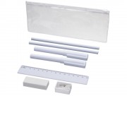 Набор Mindy: ручки шариковые, карандаши, линейка, точилка, ластик, белый