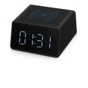 Беспроводная колонка с часами и функцией беспроводной зарядки Sentry, черный