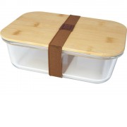 Roby Стеклянный контейнер для завтрака с бамбуковой крышкой, прозрачный